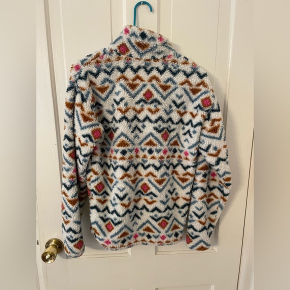 EDDIE BAUER Aztec print teddy bear 1/4 zip fleece Sz S - Picture 8 of 8